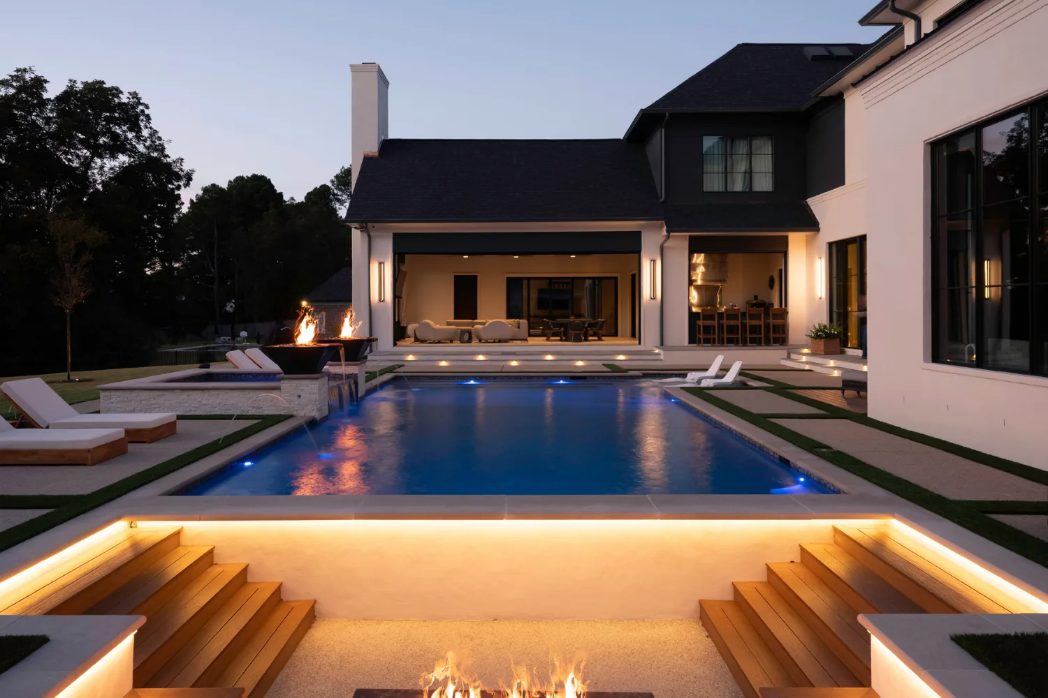 Johnson Road: Johnson Rd Backyard Night — Ken Garland Custom Homes